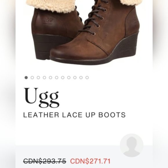 UGG "ZEA" Wedge Suede Leather Wool Waterproof Snow Boots- Size 8US - Picture 14 of 14